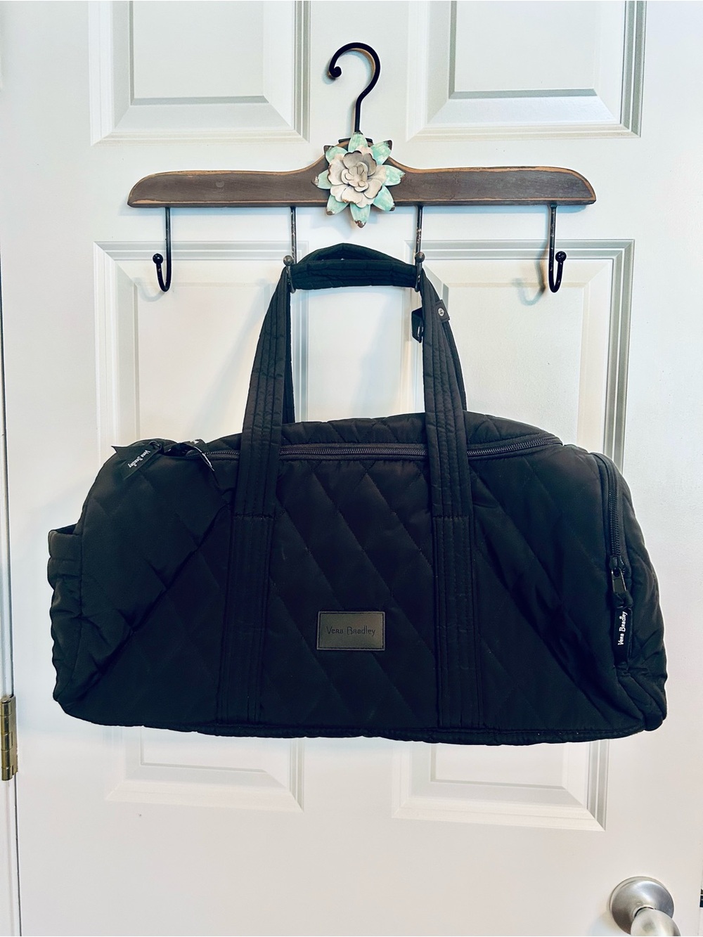 Vera Bradley Black Quilted Weekender Tote